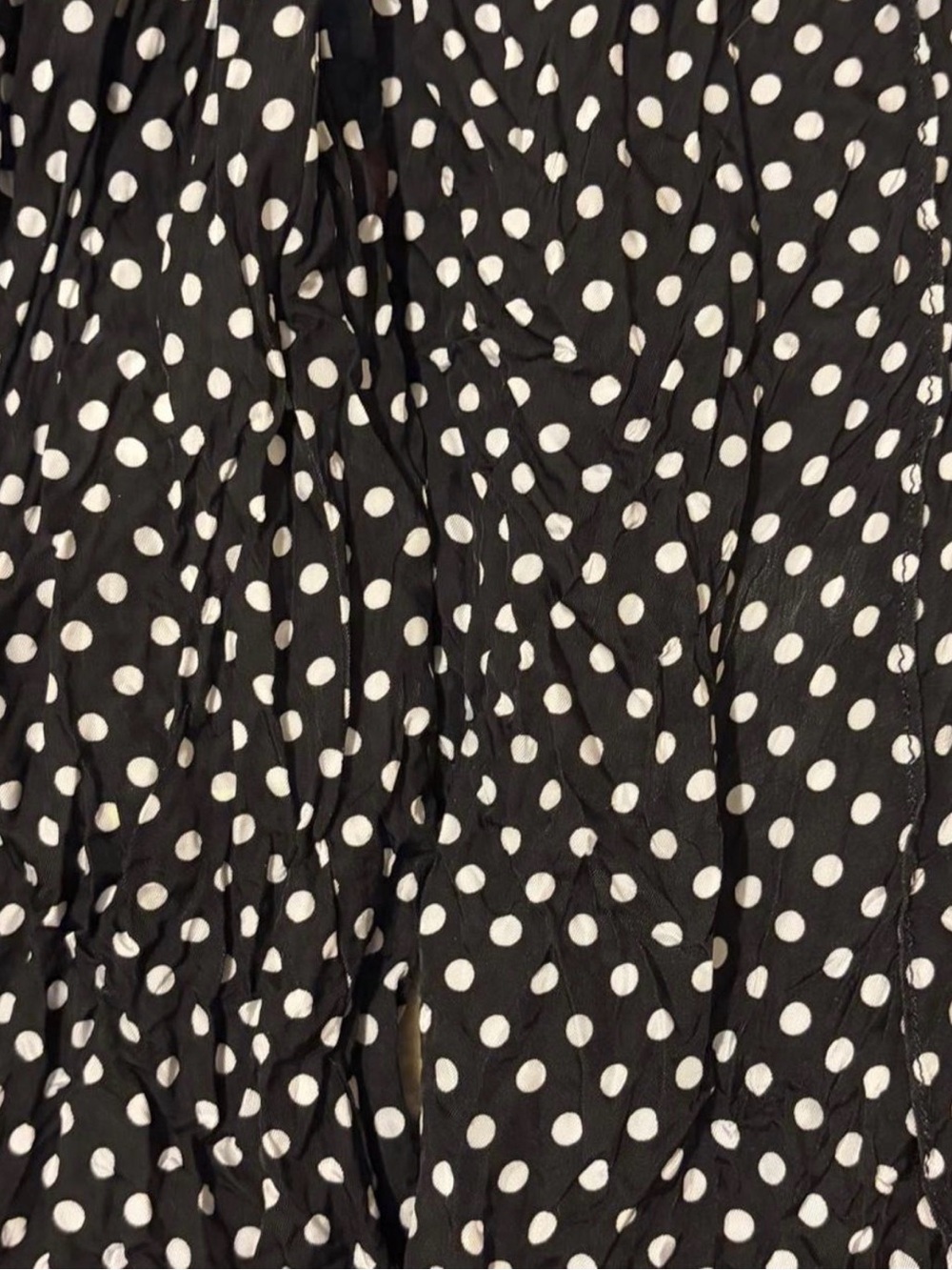 Comme des Garcons Silk Pleated Pants with Black and White Polka Dots - Picture 8 of 8
